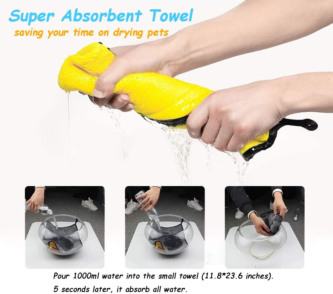 2 Pack Super Absorbent Microfiber Dog Bath Towel- Machine Washable
