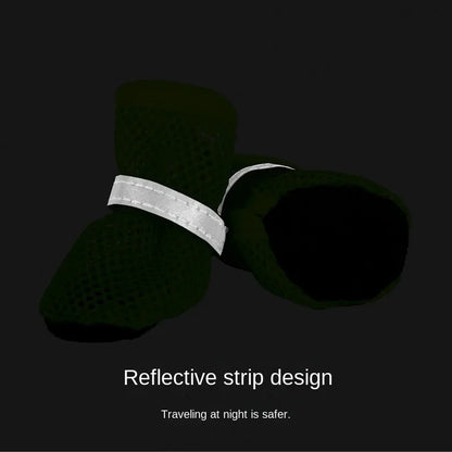 4Pcs Summer Resistant Dog Shoes- Non-Slip Breathable Wear-Resistant Protective Boots