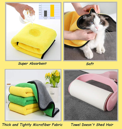 2 Pack Super Absorbent Microfiber Dog Bath Towel- Machine Washable