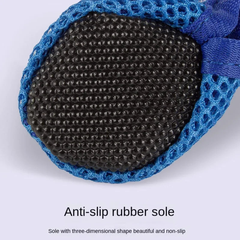 4Pcs Summer Resistant Dog Shoes- Non-Slip Breathable Wear-Resistant Protective Boots